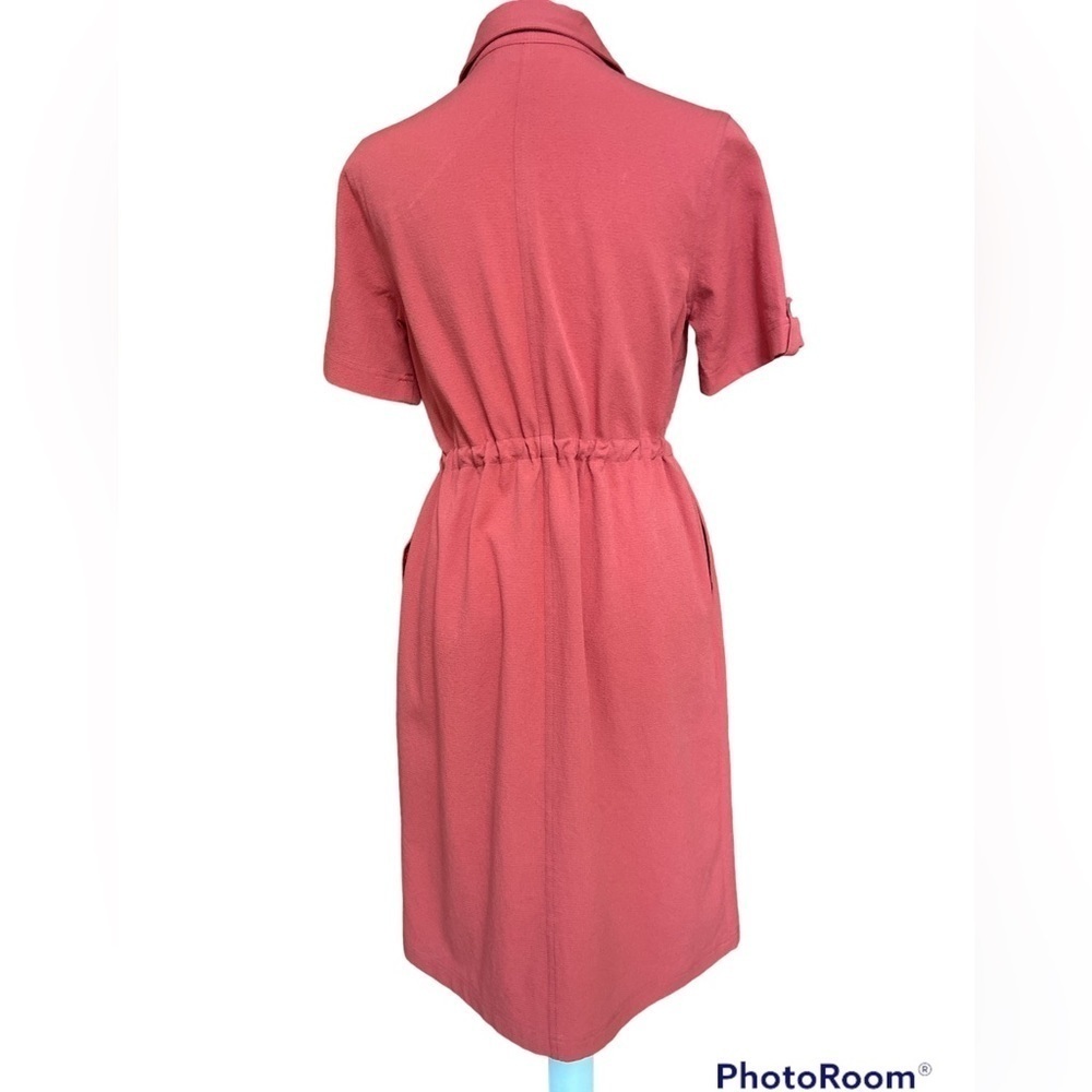 Appleseeds Rust/Coral Button-Down Shortsleeved Sh… - image 2